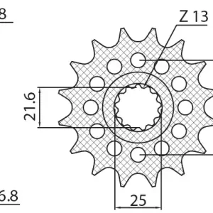 SUNSTAR ZZZZ ZĘBATKA PRZEDNIA 2042 16 HONDA NC 750X/S/DCT ‘14-‘15, INTEGRA 750 DCT ‘14-‘15 (JTF1373.16) (ŁAŃC. 520) (204216JT) Łatwy zwrot