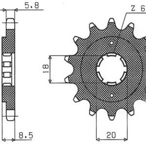 SUNSTAR ZZZZ ZĘBATKA PRZEDNIA 2046 14 HONDA CMX 250`87-`05 (JTF270.14) (ŁAŃC. 520) (204614JT) Szybka wysyłka