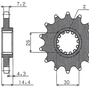 SUNSTAR ZZZZ ZĘBATKA PRZEDNIA 2047 15 HONDA CB 750F2 ‘92-‘00 (JTF1332.15) (ŁAŃC. 525) (204715JT) Premium