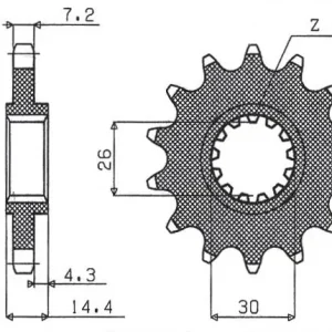 SUNSTAR ZĘBATKA PRZEDNIA 2047 17 HONDA VFR 750 (RC45) ‘94-00 (JTF1332.17) (ŁAŃC. 525) (204717JT) Promocja