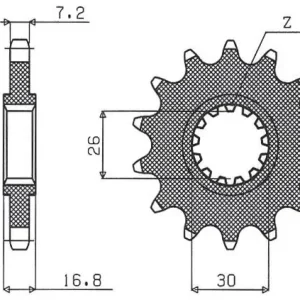 Nowy SUNSTAR ZĘBATKA PRZEDNIA 2068 16 HONDA CBR 600F ‘99-‘14, CBR 600RR ‘03-‘16, CBF 600 (JTF1370.16) (ŁAŃC. 525) (206816JT)