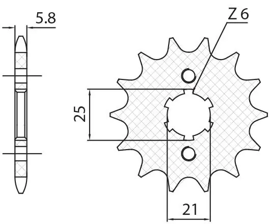 SUNSTAR ZZZZ ZĘBATKA PRZEDNIA 2076 13 YAMAHA XV 125 VIRAGO ‘97-‘01 (JTF1573.13) (ŁAŃC. 520) (207613JT) Cena promocyjna