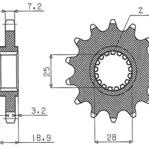 SUNSTAR ZĘBATKA PRZEDNIA 2078 17 BMW F 650/700/800 GS (JTF704.17) (ŁAŃC. 525) (207817JT) Ostatnie sztuki