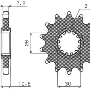 SUNSTAR ZZZZ ZĘBATKA PRZEDNIA 2091 16 YAMAHA FZ8 ‘10-‘17, MT 09 ‘14-‘17, MT 07 ‘14-‘16 TDM 900 ‘02-‘13 (JTF1591.16) (ŁAŃC. 525) (209116JT) Okazja