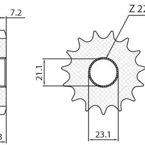 SUNSTAR ZĘBATKA PRZEDNIA 2149 15 YAMAHA 250 TRICKER ‘06-‘08, YBR 250 ‘08-‘11 (JTF1594.15) (ŁAŃC. 428) (214915JT) Tani