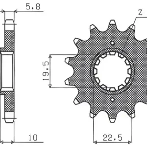 SUNSTAR ZĘBATKA PRZEDNIA 435 14 SUZUKI DRZ 400, DR 350, RM 250 (JTF432.14) (ŁAŃC. 520) (43514JT) Ostatnia szansa
