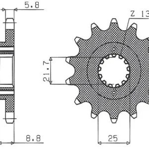 SUNSTAR ZĘBATKA PRZEDNIA 525 17 KAWASAKI ER5 ‘97-‘06 (JTF512.17) (ŁAŃC. 520) (52517JT) Promocja