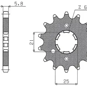 Nowy SUNSTAR ZZZZ ZĘBATKA PRZEDNIA 569 16 YAMAHA XV 250 ‘89-‘94, XVS 250 ‘08-‘17, XV 250`89-15 (+2) (JTF569.16) (ŁAŃC. 520) (56916JT) - WYPRZEDAŻ