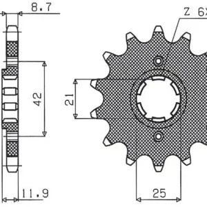 Wyprzedaż SUNSTAR ZZZZ ZĘBATKA PRZEDNIA 571 16 YAMAHA XJ 600 ‘84-‘91 (JTF571.16) (ŁAŃC. 530) (57116JT)
