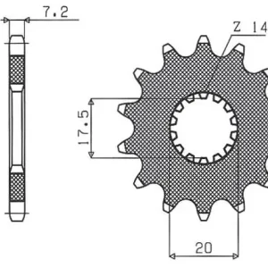 SUNSTAR ZĘBATKA PRZEDNIA 577 14 YAMAHA DT 125R (-2) (JTF558.14) (ŁAŃC. 428) (57714JT) Super okazja