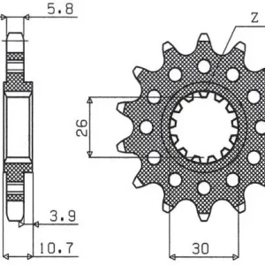 SUNSTAR ZĘBATKA PRZEDNIA 579M 15 YAMAHA FZ1 ‘06-‘14, R1 ‘04-‘14, FJ, XJR (JTF1579.15) (ŁAŃC. 520) (579M15JT) Wyjątkowa oferta