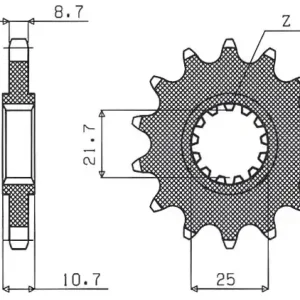 SUNSTAR ZĘBATKA PRZEDNIA 580 16 YAMAHA FZ 6/R6/FZ750 (JTF580.16) (ŁAŃC. 530) (58016JT) Super okazja