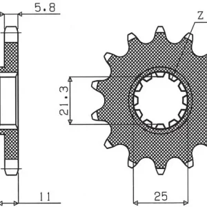 Cena promocyjna SUNSTAR ZZZZ ZĘBATKA PRZEDNIA 727 15 HUSQVARNA CR/WR/TC/TE 125/250/300/310/410/510/610 (JTF824.15) (ŁAŃC. 520) (72715JT)