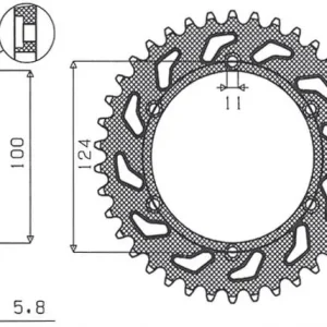 SUNSTAR ZZZZ ZĘBATKA TYLNA 1027 43 DUCATI MONSTER 695 ‘08, MONSTER 800 ‘03-‘04 (JTR735.43) (ŁAŃC. 520) (102743JT) Ograniczona ilość