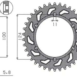 Nowość SUNSTAR ZĘBATKA TYLNA 1027 48 DUCATI MONSTER 695 ‘08, MONSTER 800 ‘03-‘04 (JTR735.48) (ŁAŃC. 520) (102748JT)