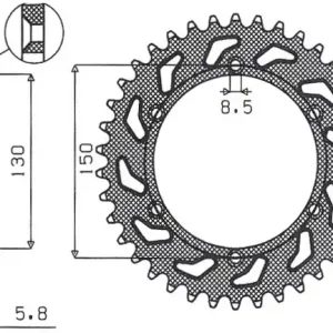 Najlepsza cena SUNSTAR ZĘBATKA TYLNA 270 49 YAMAHA YZ/YZF/WRF ‘99-‘24 (JTR251.49) (ŁAŃC. 520) (27049JT)