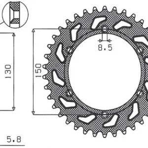 Szybka wysyłka SUNSTAR ZZZZ ZĘBATKA TYLNA 270 50 YAMAHA YZ/YZF/WRF ‘99-‘20 (JTR251.50) (ŁAŃC. 520) (27050JT)