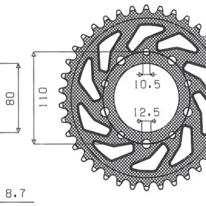 SUNSTAR ZĘBATKA TYLNA 334 42 HONDA CBR 1000F ‘93-‘98, CB 1000, CBX 1000 (JTR1334.42) (ŁAŃC. 530) (33442JT) Ostatnie sztuki