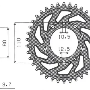 SUNSTAR ZZZZ ZĘBATKA TYLNA 334 45 HONDA VF 750C MAGNA ‘94-‘04 (RC43) (JTR1334.45) (ŁAŃC. 530) (33445JT) Ograniczona ilość