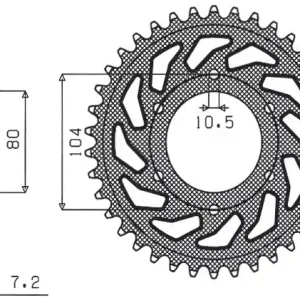 SUNSTAR ZZZZ ZĘBATKA TYLNA 4359 43 KAWASAKI ZX750R, NINJA, KLZ VERSYS (12-) (JTR1489.43) (ŁAŃC. 525) (435943JT) Premium