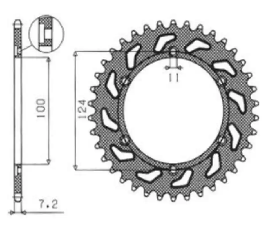 SUNSTAR ZĘBATKA TYLNA 4366 37 DUCATI MONSTER S4 916 ‘01-03, ST4 996 ‘02-05 (ŁAŃC. 525) (436637JT) Tylko do końca tygodnia