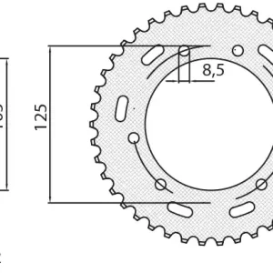 Nowy SUNSTAR ZZZZ ZĘBATKA TYLNA 4413 48 YAMAHA XT 125X/SM ‘05-‘09 (JTR1134.48) (ŁAŃC. 428) (441348JT)