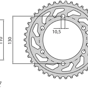 Bestseller SUNSTAR ZĘBATKA TYLNA 4440 48 YAMAHA R6 03-05 (JTR1875.48) (ŁAŃC. 532) (444048)