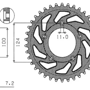 Dostępne od ręki SUNSTAR ZĘBATKA TYLNA 4443 36 DUCATI 749 ‘03-‘06 (JTR744.36) (ŁAŃC. 525) (444336JT)