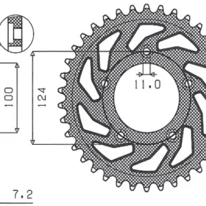 SUNSTAR ZĘBATKA TYLNA 4443 39 DUCATI 749 ‘03-‘06 (JTR744.39) (ŁAŃC. 525) (444339JT) Rabat