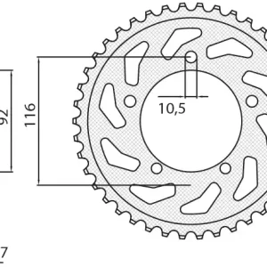 SUNSTAR ZZZZ ZĘBATKA TYLNA 4542 43 KAWASAKI ZZR 1400 ‘06-‘18 (JTR1493.43) (ŁAŃC. 530) (454243JT) Rabat
