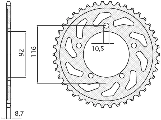 SUNSTAR ZZZZ ZĘBATKA TYLNA 4542 43 KAWASAKI ZZR 1400 ‘06-‘18 (JTR1493.43) (ŁAŃC. 530) (454243JT) Rabat
