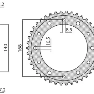 SUNSTAR ZĘBATKA TYLNA 4550 47 BMW F 800R (OTWÓR NA ŚRUBĘ 8,5MM) (JTR6.47) (ŁAŃC. 525) (455047JT) Promocja