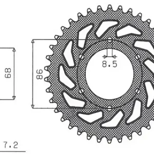 SUNSTAR ZĘBATKA TYLNA 468 46 KAWASAKI BN 125 ELIMINATOR ‘98-‘09 (JTR468.46) (ŁAŃC. 428) (46846JT) Najlepsza cena