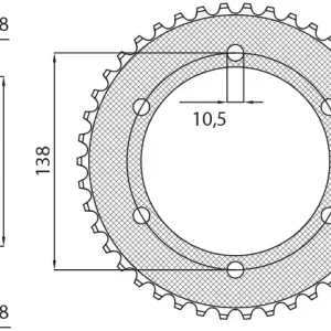 Ostatnie sztuki SUNSTAR ZĘBATKA TYLNA 4686 38 HONDA CBR 250R ‘11-‘13, CBR 300R ‘14-‘16 (JTR1220.38) (ŁAŃC. 520) (468638JT)