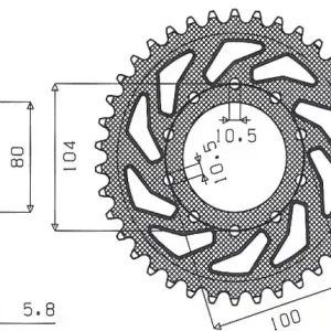 Bezpieczna płatność SUNSTAR ZĘBATKA TYLNA 478 43 KAWASAKI ZX6R (05-13), Z750 (JTR478.43) (ŁAŃC. 520) (47843JT)