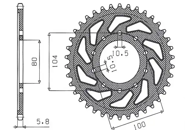 Bezpieczna płatność SUNSTAR ZĘBATKA TYLNA 478 43 KAWASAKI ZX6R (05-13), Z750 (JTR478.43) (ŁAŃC. 520) (47843JT)
