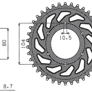 SUNSTAR ZĘBATKA TYLNA 488 40 KAWASAKI KZ 650 SR 77-80, Z 500B3 81, Z 400F 8385 (JTR488.40) (ŁAŃC. 530) (48840JT) Rabat