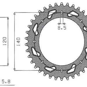 SUNSTAR ZĘBATKA TYLNA 491 46 KAWASAKI KLE 500 ‘91-07 (JTR487.46) (ŁAŃC. 520) (49146JT) Tylko do końca tygodnia