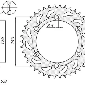 Dostępne od ręki SUNSTAR ZĘBATKA TYLNA 808 49 SUZUKI RM/RMZ (JTR808.49) (ŁAŃC. 520) (80849JT)