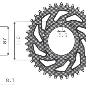 SUNSTAR ZĘBATKA TYLNA 824 45 SUZUKI GSX 750F (99-06), GSX 600F ‘92-‘97 (JTR829.45) (ŁAŃC. 530) (82445JT) Hit sprzedaży