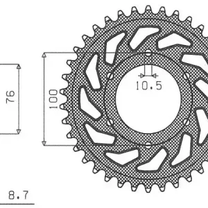 SUNSTAR ZĘBATKA TYLNA 825 45 / 816 45 SUZUKI GSXR1100, GSXR750 (92-95) (JTR816.45) (ŁAŃC. 530) (81645JT) Dodaj do koszyka