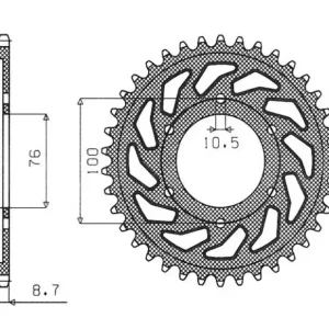 SUNSTAR ZĘBATKA TYLNA 825 52 / 816 48 SUZUKI GSXR1100, GSXR750 (92-95) (JTR816.52) (ŁAŃC. 530) (81652JT) Hit cenowy