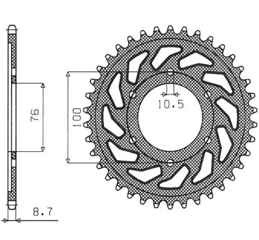 SUNSTAR ZĘBATKA TYLNA 825 52 / 816 48 SUZUKI GSXR1100, GSXR750 (92-95) (JTR816.52) (ŁAŃC. 530) (81652JT) Hit cenowy