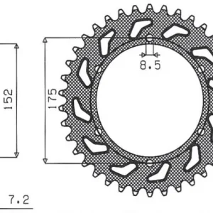 SUNSTAR ZZZZ ZĘBATKA TYLNA 844 52 YAMAHA DT 125R/RE 99-06 (JTR839.52) (ŁAŃC. 428) (84452JT) Wybór klientów