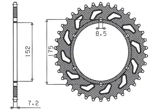 Niska cena SUNSTAR ZĘBATKA TYLNA 844 53 YAMAHA DT 125R/RE 99-06 (JTR839.53) (ŁAŃC. 428) (84453JT)