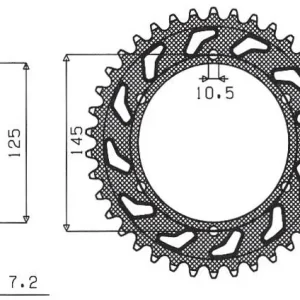 SUNSTAR ZĘBATKA TYLNA 869 43 YAMAHA TDM 850 99-01 (4TX) (JTR867.43) (ŁAŃC. 525) (86943JT) Premium