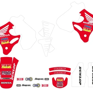 Ograniczona ilość TECNOSEL (BLACKBIRD) KOMPLET NAKLEJEK (OKLEIN) HONDA CR 125 ‘93-‘94, CR 250 ‘92-‘94, REPLICA TEAM HONDA ‘92 KOLOR CZERWONY/BIAŁY