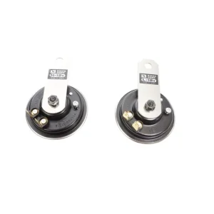Bestseller TOURMAX 2026/03 KLAKSON (SYGNAŁ DŹWIĘKOWY) UNIVERSALNY CZARNY 12V ( 2 SZT. ŚREDNICA 72,5MM) (MADE IN JAPAN)