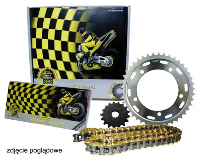 Bestseller REGINA ZESTAW NAPĘDOWY YAMAHA MT-07 (14-20), YAMAHA XSR 700 (16-20) (16/43/108/525ZRT) ŁAŃCUCH DO 900 CCM ZŁOTY (Z-RING), ZĘBATKA P/T AFAM