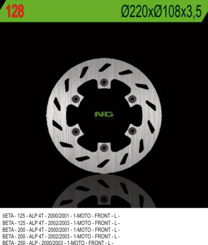 NG TARCZA HAMULCOWA PRZÓD BETA 125/200/250 ALP ‘00-‘03 (220X108X3,5) (6X6,5MM) Kup teraz